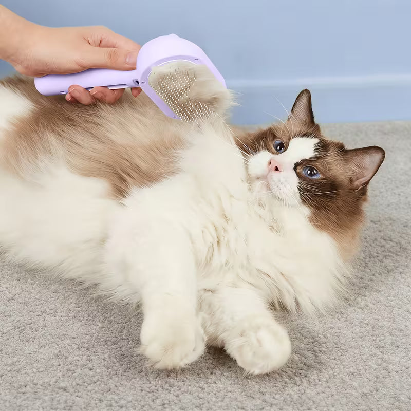 3-in-1 Automatic Pet Grooming Brush with Spray &amp; One-Click Hair Removal