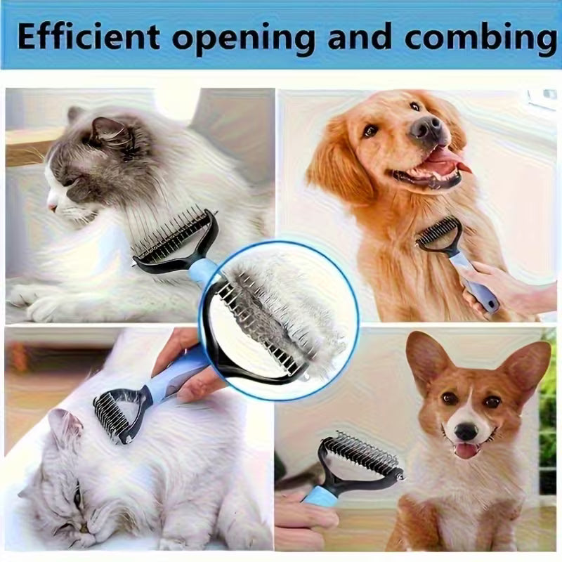 Double-Sided Pet Grooming Comb – Detangling &amp; Shedding Tool for Dogs &amp; Cats
